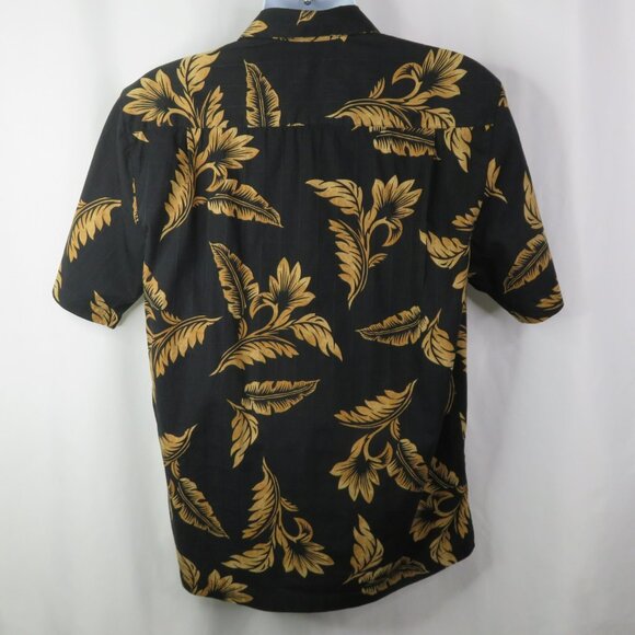 Reyn Spooner Aloha Hawaiian Shirt Men's M Black Tan Tone on Tone Plaid Cotton - Picture 7 of 10